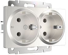 Розетка с заземлением без рамки Werkel 1-м. 2-мод. перламутровый рифленый картинка